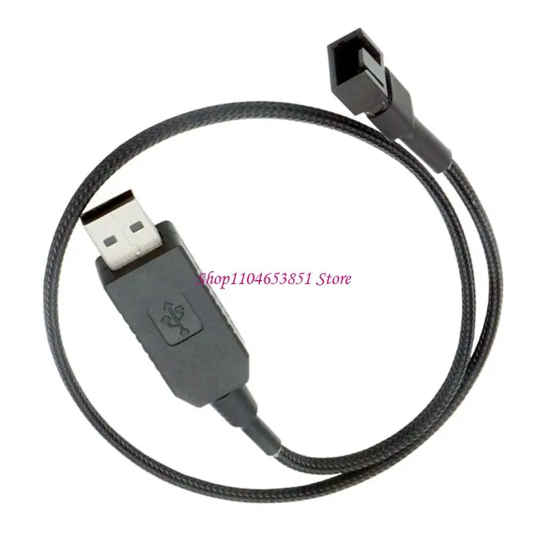 Universal USB to 4Pin Computer Fan Power Cable With 5V To 12V Conversion Capability And 54cm Flexible Length
