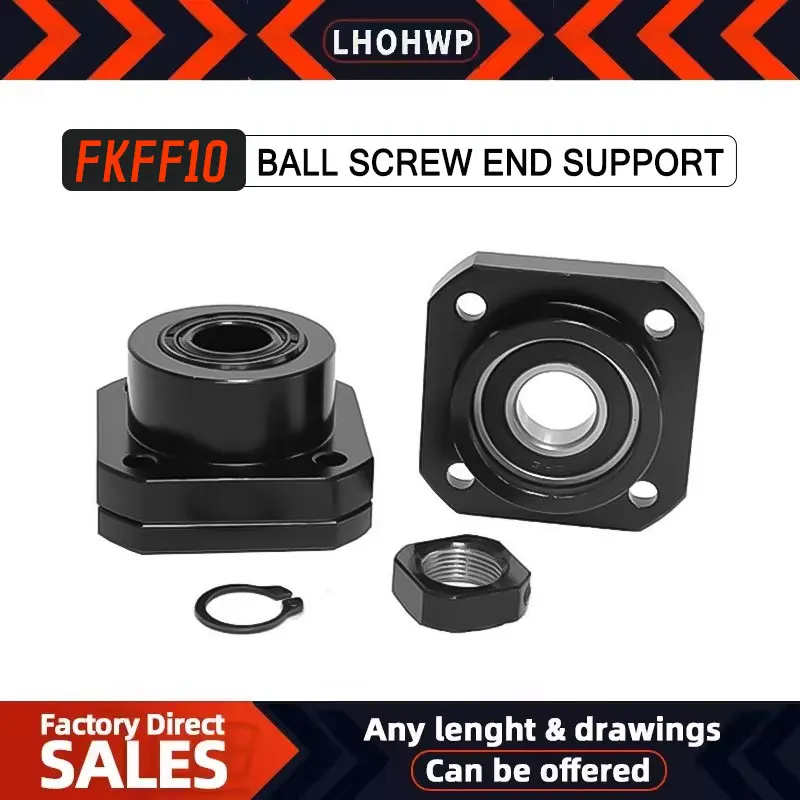 FK10 FF10 Screw Support Bracket Fixed Bracket For Ball Screw SFU1205/SFU1605 Lead Screw Support With Fixed Bearing Housing