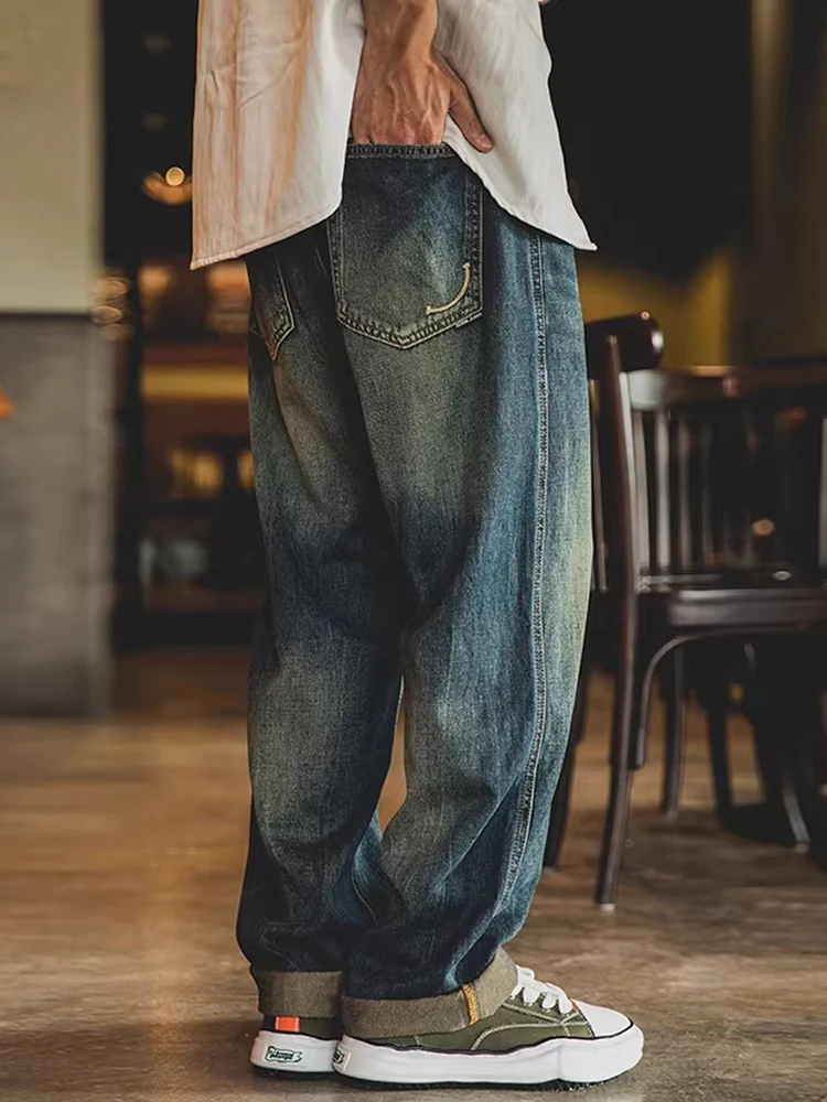 

Мужские джинсы Waed American Sle, свободные прямые брюки, весенне-осенние, новые, повседневные, износостойкие джинсы