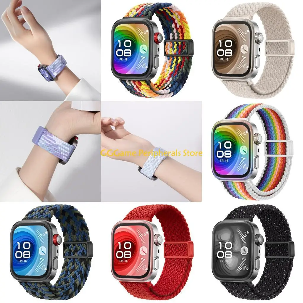 

U55B Adjustable Straps Soft Comfortable Watch Wristaband Sweat Resistant Nylon Fitness Band Suitable for fit3/4/4Pro