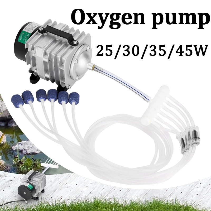 

Aquarium Air Pump 25/30/35/45W Oxygenating Pump WithTube Air Stone Separator AC Air Compressor/Aquarium/fish Tank Accessories EU