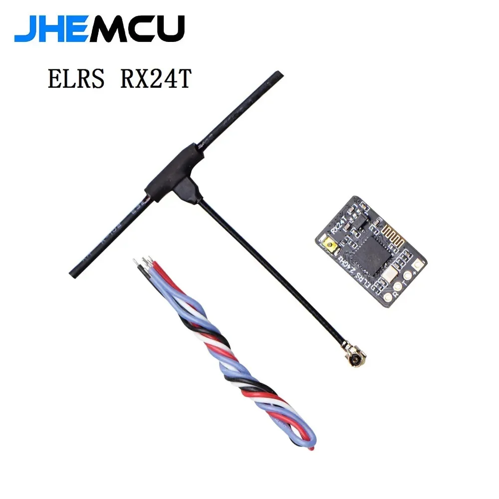 JHEMCU ExpressLRS RX24T 2.4G ELRS Radio Nano Long Range Receiver for FPV Racing Freestyle Long Range Drones DIY Parts LR4 LR5