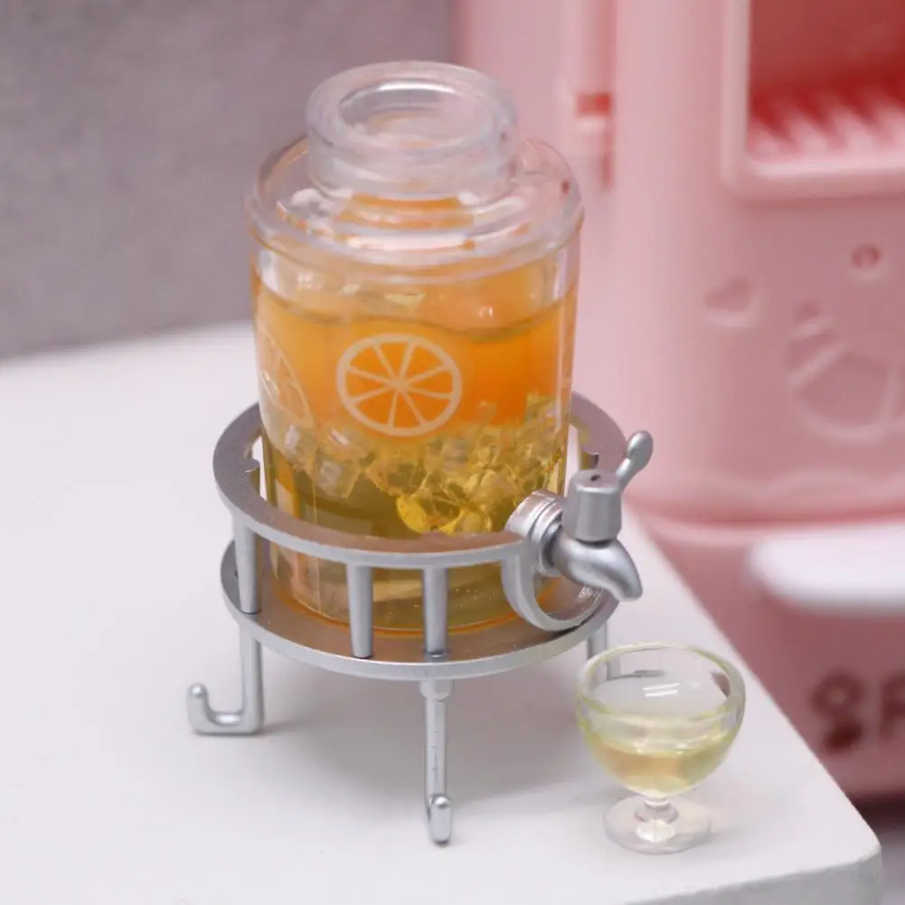 Mini Beverage Barrel Doll House Beverage Bucket Realistic Miniature Dollhouse Beverage Bucket Kitchen Set for Decorative