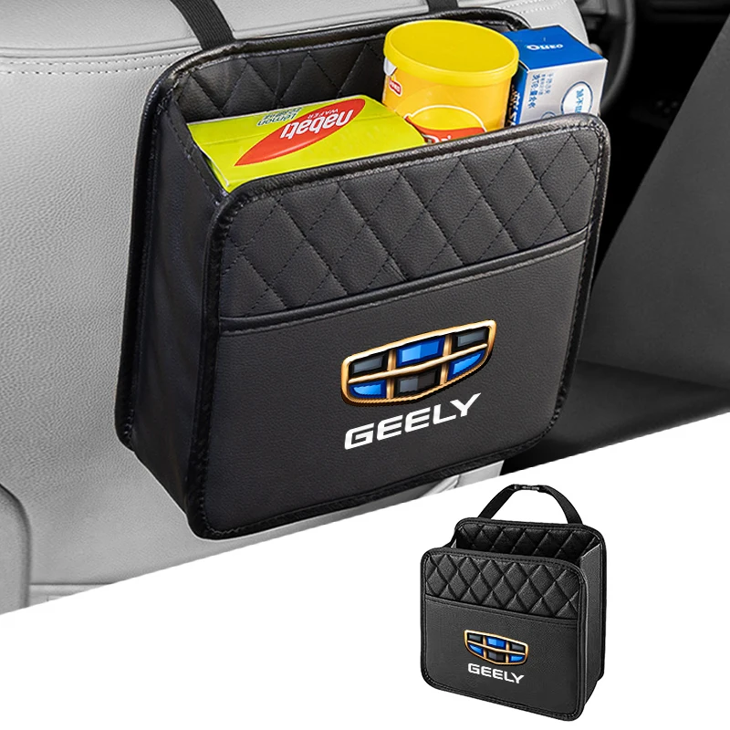Car Seat Back  Organizer Storage Bag Leather Pocket Tissue Cup Holder For Geely Emgrand X7 EC7 Atlas Boyue GC6 Parts LC EC8 view 4