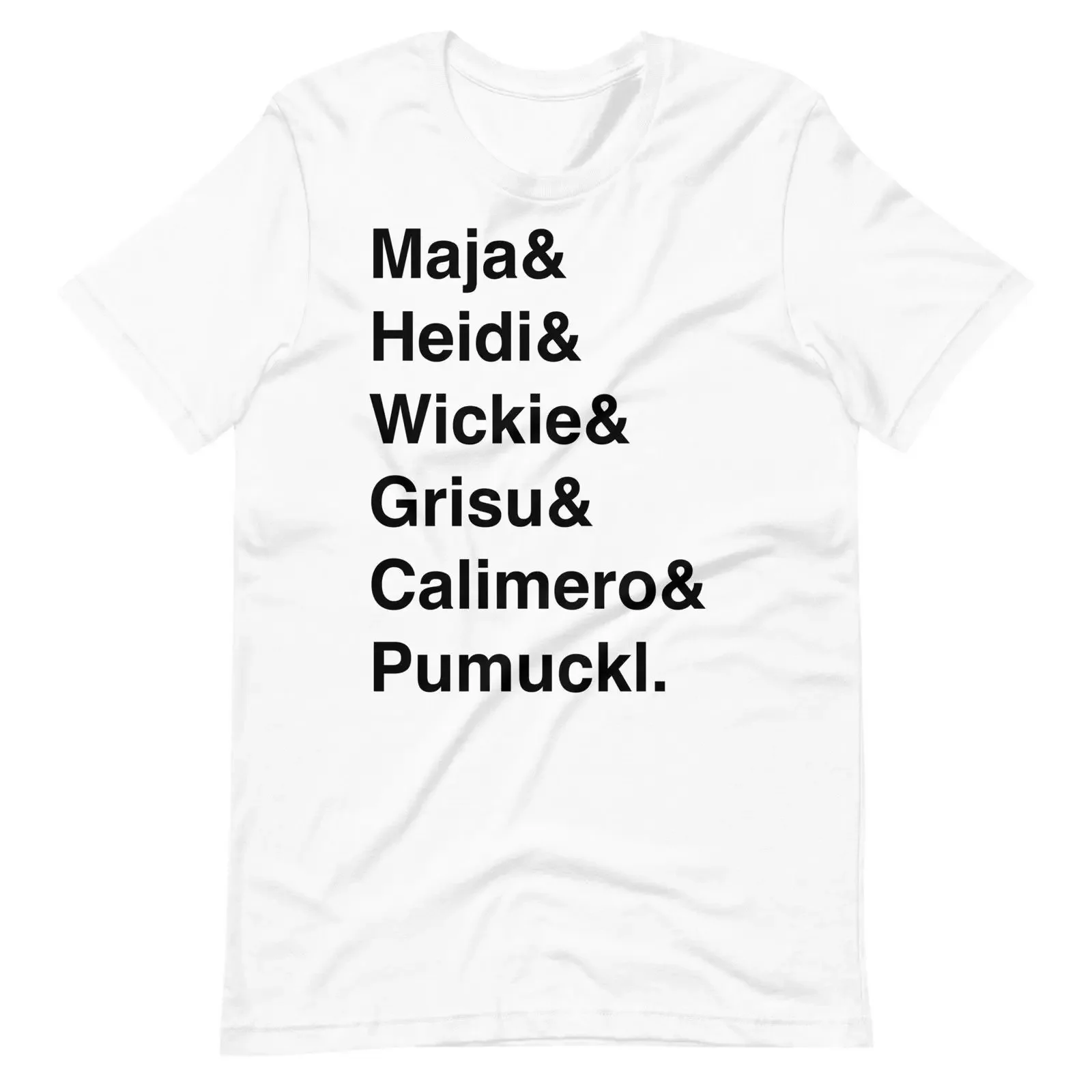 Camiseta vintage Name amp Maja Heidi Wickie Grisu Calimero Pumuckl, ropa de diseñador cómoda y transpirable para hombre, suave