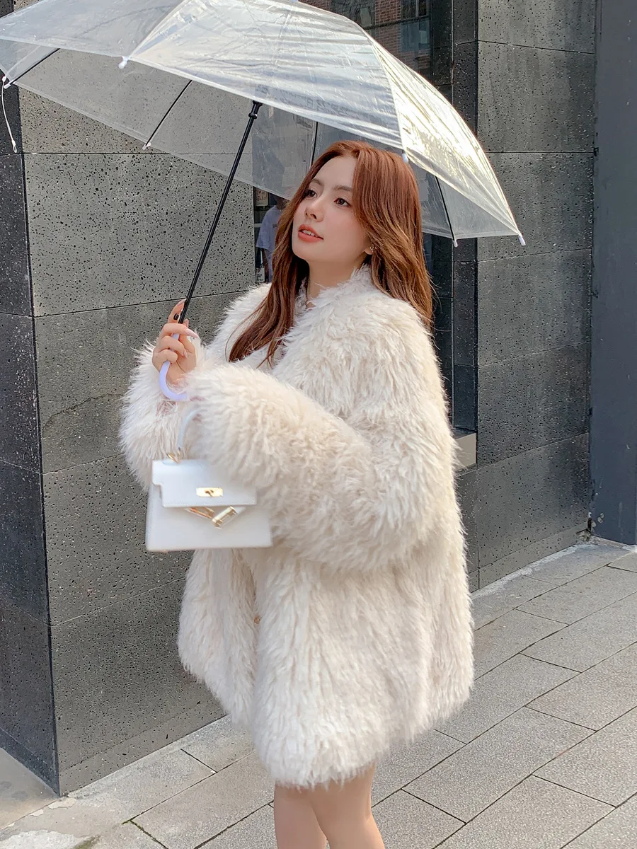 フェイクファートップコート レディース カジュアルシック ストレート ウェディング ユニセックス ヨーロピアンスタイル マルチポケット 蝶ネクタイ 調節可能な襟 オールマッチ