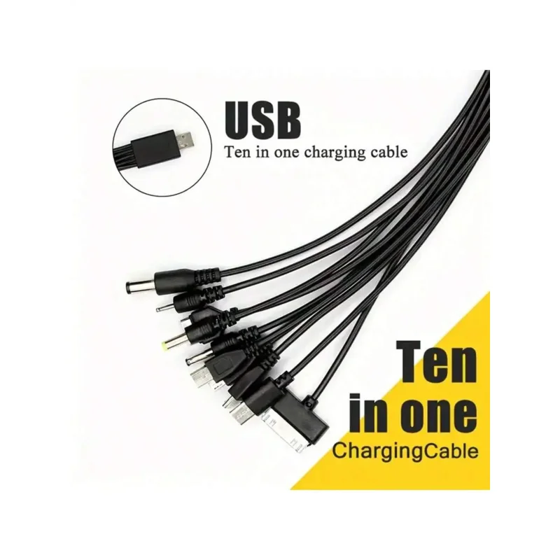 1pc High Quality Multifunctional Ten-in-one Data Cable Charging Cable USB To 10 Charging Heads, Suitable For Multiple Charging D