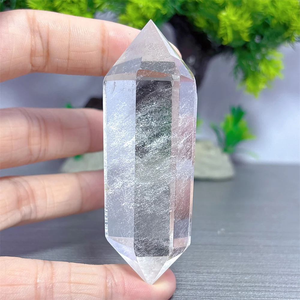 White Quartz Double-Terminated Tower Natural Crystal Home Decoration Room Decor Luck Quartz Stone Garden Healing Energy Love Gif
