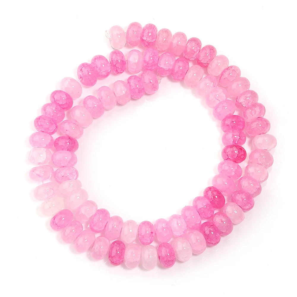 5x8mm Colorful Rondelle Glass Beads Loose Spacer Flat Round Abacus Jade Beads For DIY Charms Bracelet Necklace Decor Accessories image 3