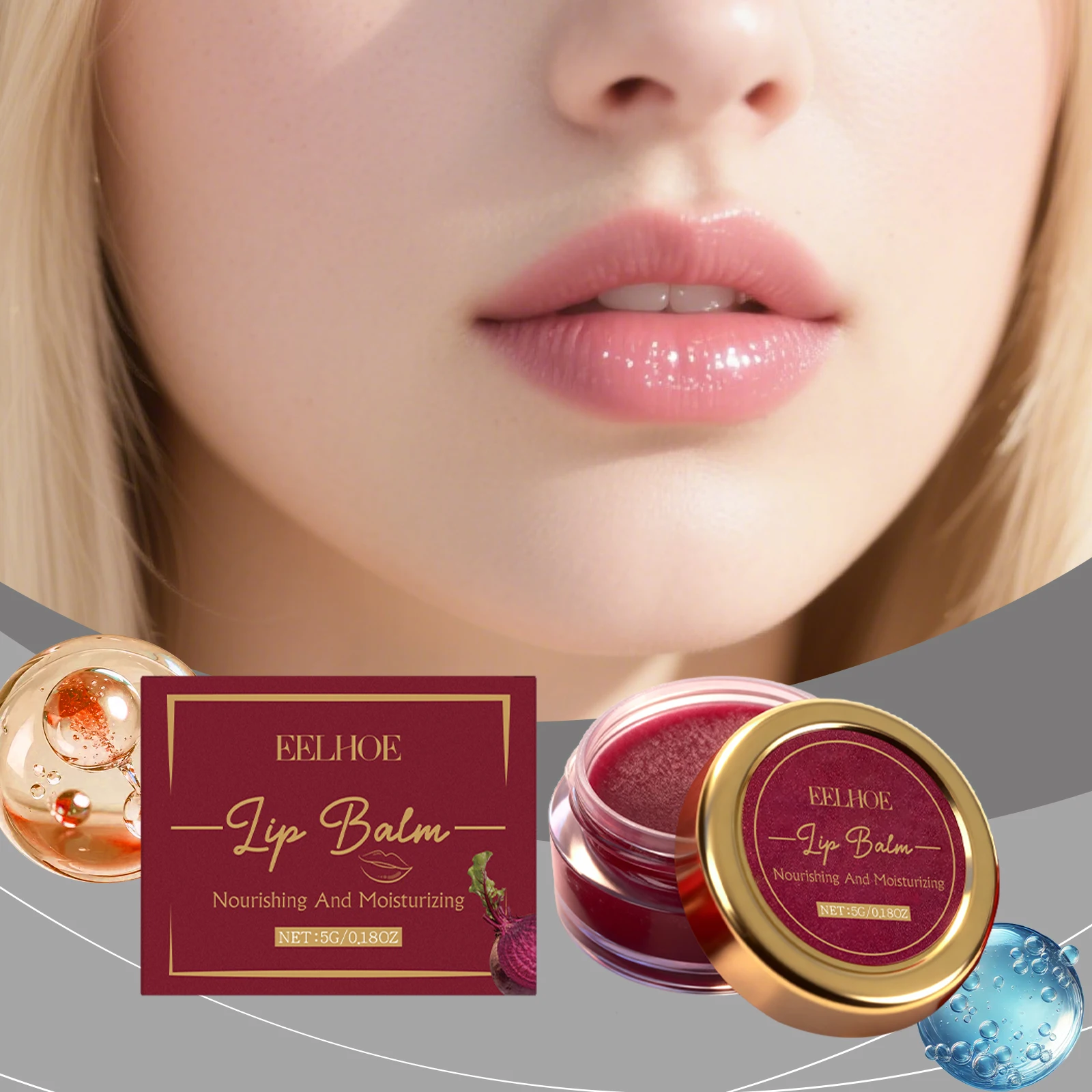 EELHOE リップバーム 乾燥した唇に栄養と潤いを与える、保湿リップケア ひび割れ唇の治療、5g