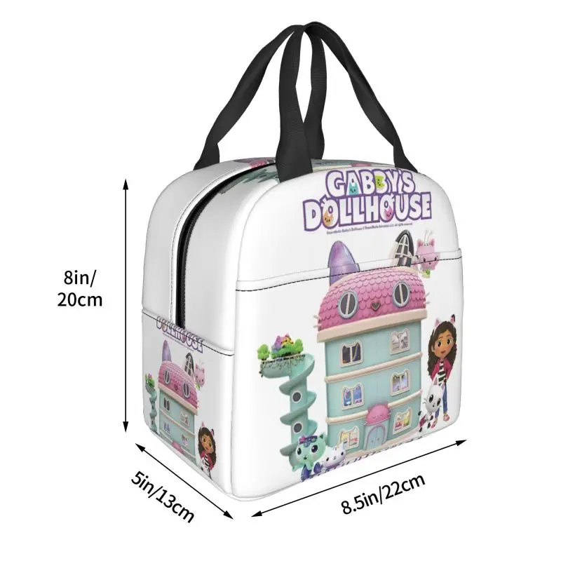 Gabbys Dollhouse Group Logo Insulated Lunch Bags for School Office Gabby Mermaid Cooler Thermal Lunch Box Women Children