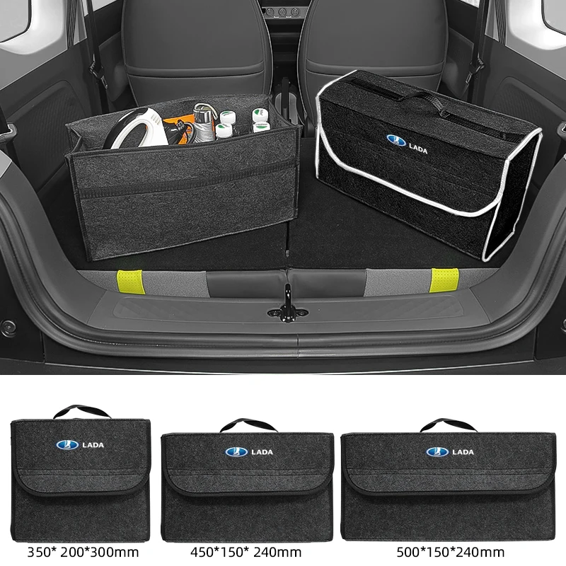 

Car Logo Trunk Storage Box Large Capacity Tool Organiser Bag For Lada Samara Largus Priora Xray Cross Granta Vesta Niva Kalina