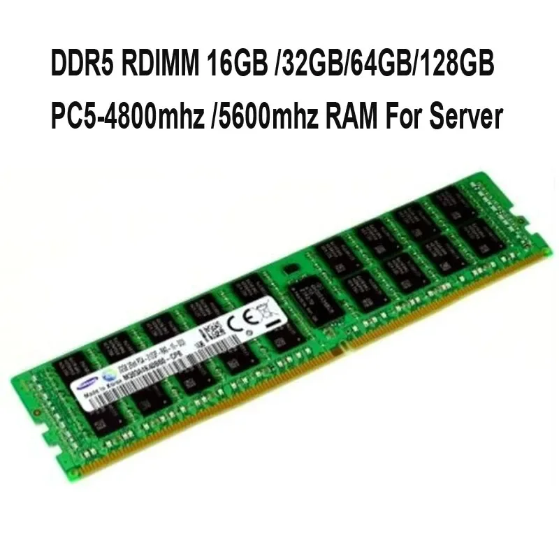 DDR5 16GB 32GB 64GB 128GB 4800Mhz Rdimm RAM RECC Memory Workfor Server H13DSH H13SSW Mz72-HB0 Mz72-HB1 mz73-LM0 X13DEI X13SEI-TF