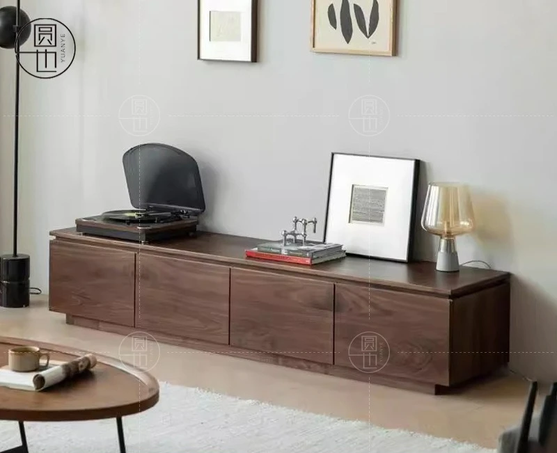 

Customizable Italian Minimalist TV Cabinet North American Black Walnut