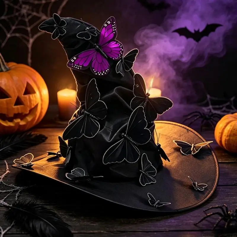 DIY Butterfly Witch Hat for Halloween Costumes, Party Looks, Role Play Y166