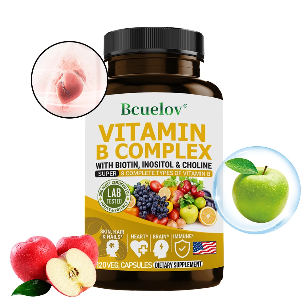 

Vitamin B Complex Supplement - Immune Health, Energy Support & Nervous System Support - Non-GMO, 120 Vegetarian Capsules