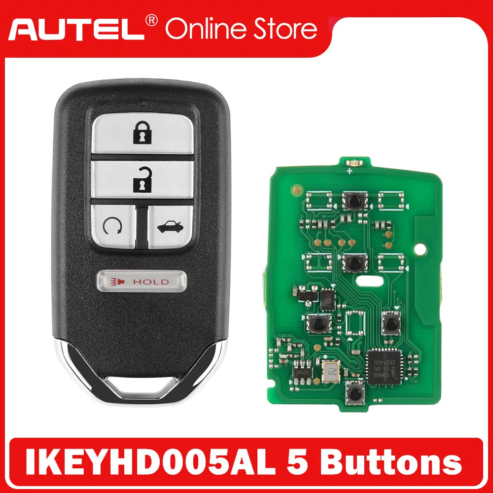 

AUTEL MAXIIM IKEY Premium Style IKEYHD005AL for Honda 5 Buttons Universal Smart Key (Remote Start/ Trunk/ Panic)