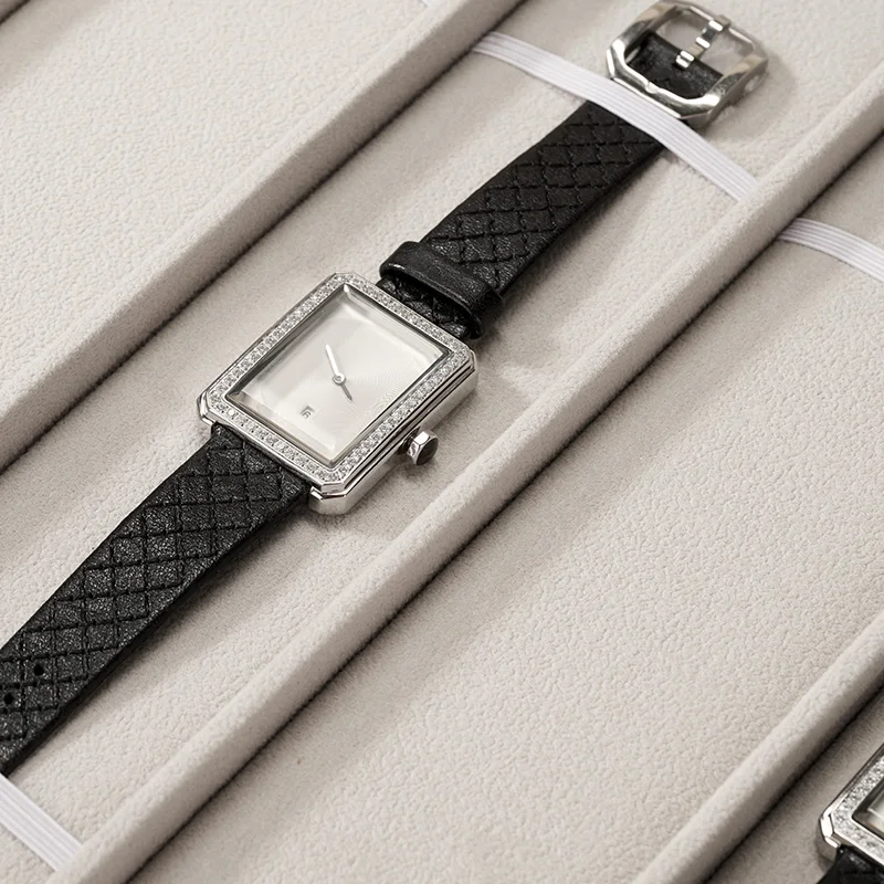 Oirlv 6-Slot Watch Tray Leather Watch Organizer Jewelry Display Tray Watch Display Storage Tray Wristwatch Jewelry Display Stand
