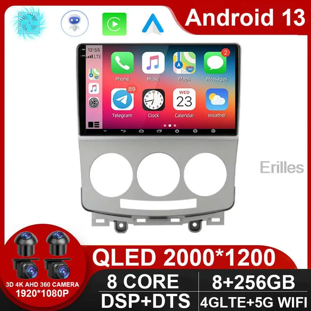 

2 din Android 13 Auto Radio for Mazda 5 2005-2010 Car Radio Multimedia GPS Track Carplay 2din no dvd Stereo Carplay Auto