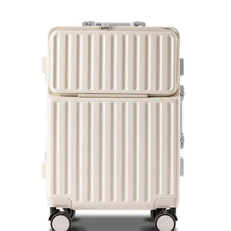 

Front opening, suitcase, female 2024 new model, aluminum frame, trolley, strong and durable, thickened 20-inch boarding case.