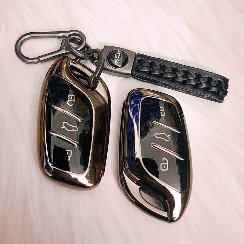 

Smooth TPU for MG 4 2023 Mg4 Ev MG HS GT ZS EV ZX MG5 MG6 Smart Remote Car Key Case Cover Fob Bag Keyring Keychain Accessories