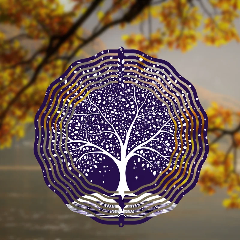 Classic 3D Metal Tree of Life Wind Chime, Garden Terrace Hanging Decoration, Seasonal Outdoor Wind Chime