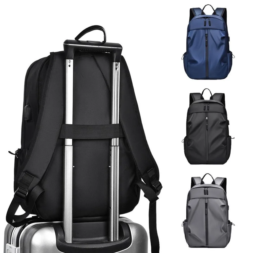 

Oxford Cloth Men's Backpack Waterproof with USB Port Students School Bag Korean Style Large Capacity Shoulders Bag Travel