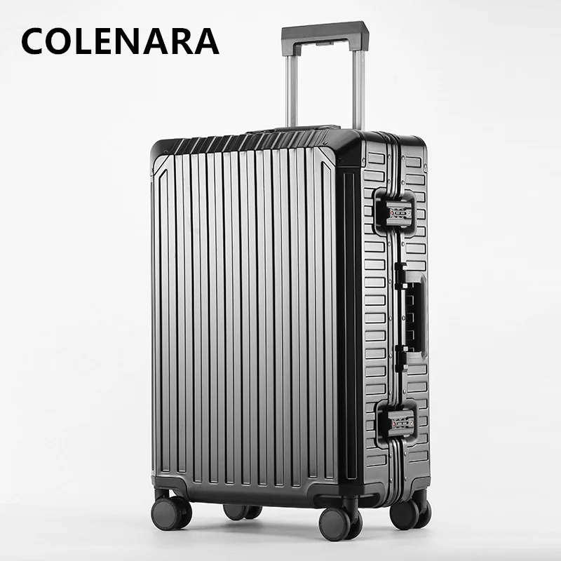 COLENARA Travel Luggage 20"24"26"28 Inch Large Capacity Trolley Case Full Aluminum Magnesium Alloy Boarding Box Rolling Suitcase