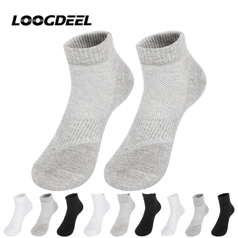 

Loogdeel Mesh Thin Sports Ankle Socks Sweat-absorbent Odor-Resistant Cotton Socks Badminton Socks Solid Color Lightweight Socks
