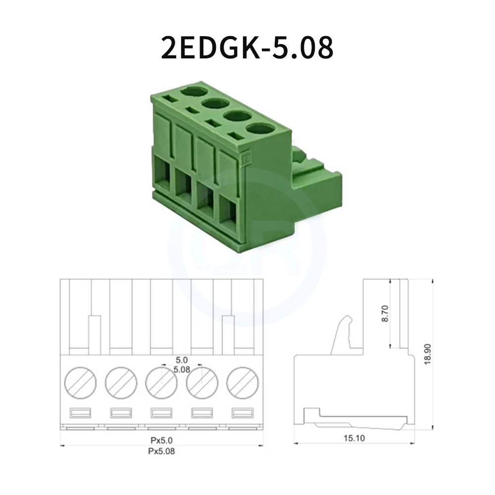 (1 Set) KF 2EDG-GB-5.08mm Solderless Butt Base Plate Fixed Top and Bottom Plug-in UVK Locking Plate Terminal KF2EDGGB 2EDGK 5.08