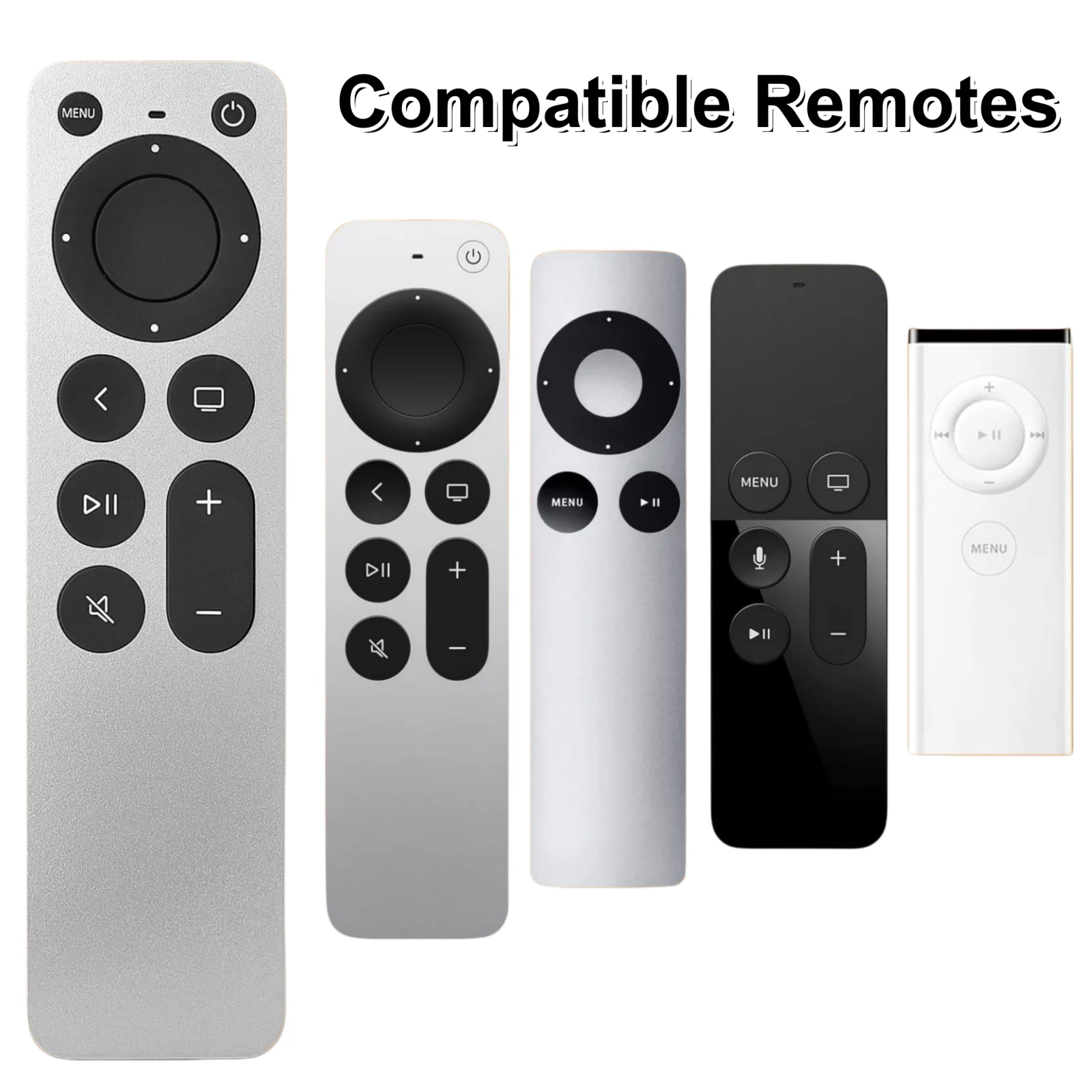 Replacement for Apple TV Remote,for Apple 4K/ Gen 1 2 3 4/ HD,A2169 A1842 A1625 A1427 A1469 A1378 A1218 (NO Siri & NO Voice) - view 3