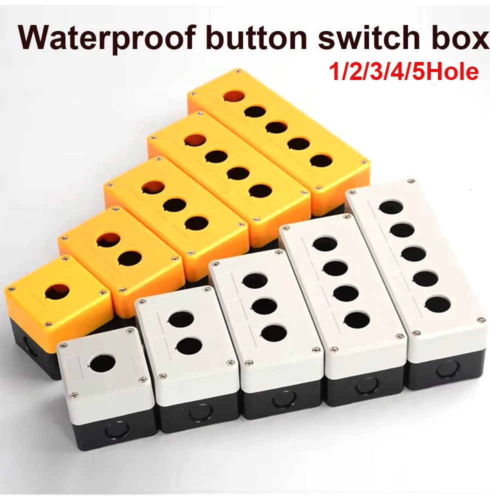 Waterproof button box switch control box 12345 hole industrial switch indicator box 22mm