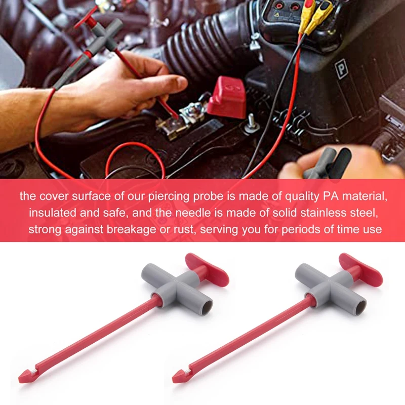 4PCS Reverse Puncture Probe Wire-Piercing Automotive Multimeter Test Clips Tool Test Lead Kit P5010