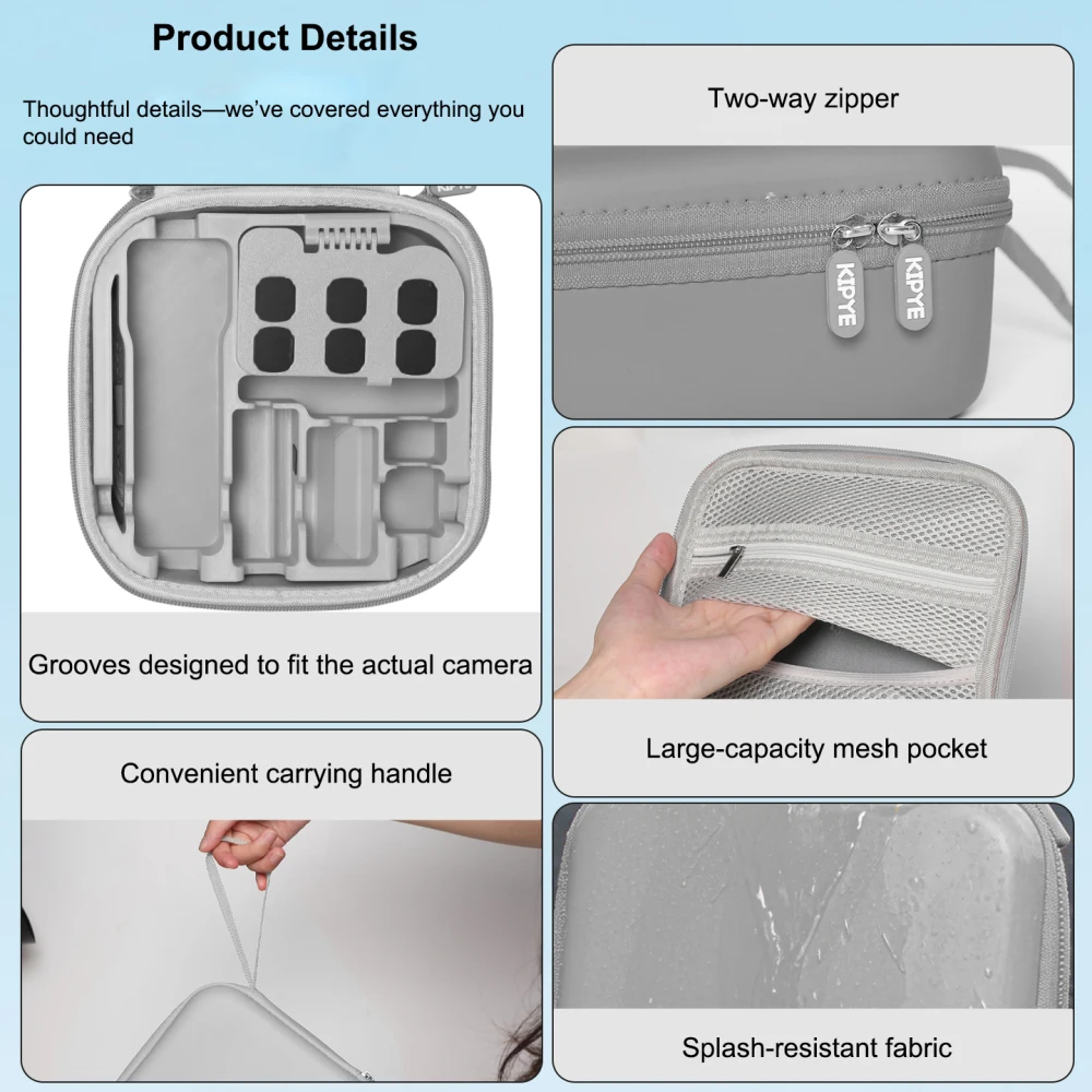 

Travel Carrying Case for DJI Osmo Pocket 3/ 4 Creator Combo, Portable PU Hard Shell Storage Bag with Magnetic Pad Accessories