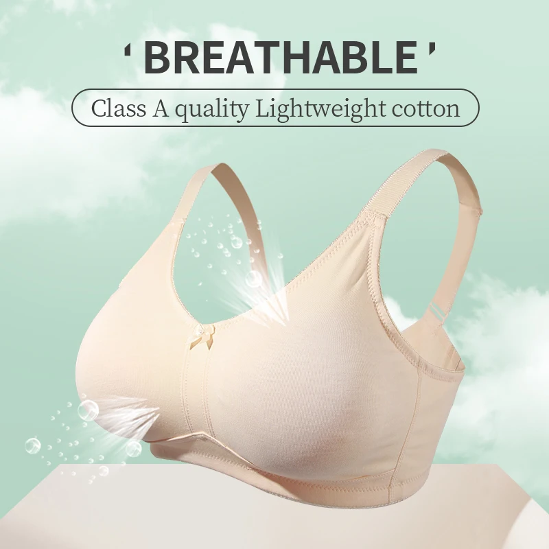 LERVANLA 2302 Bra Seamless Sexy Bras for Fat  Woman Mastectomy Bra Cotton Bralette Full Coverage Cup D E F G for Plus Size