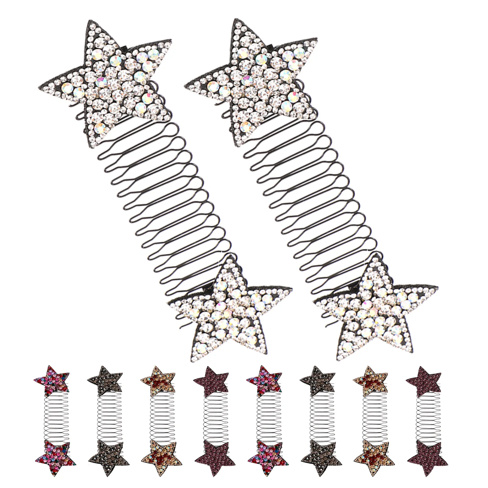 

10Pcs Invisible Elastic Hair Comb Clips for Updo Bun Ponytail Hair Styling Accessories Tools Fixed Forehead Hairpin