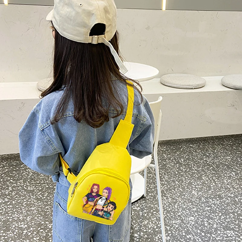 Bolsos de hombro KPop Demon Hunters para niños y niñas, bolso de pecho con figura de Anime de dibujos animados, bolsos cruzados de gran capacidad a la moda, bolso bonito para teléfono
