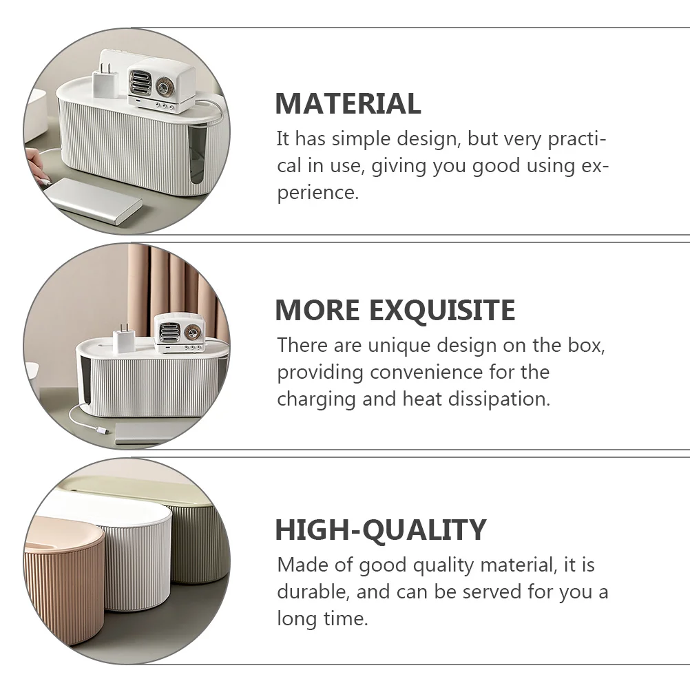 

1pc Organizer Box Simple Design For Desk Wall Corner Wiring Board Storage Case Socket Container Power Cable Holder Home Cable