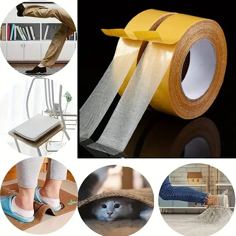 Grid Double-sided Adhesive Tape,Transparent Glass Fiber Double-sided Installation Detachable ,Use For Carpets And Handicrafts