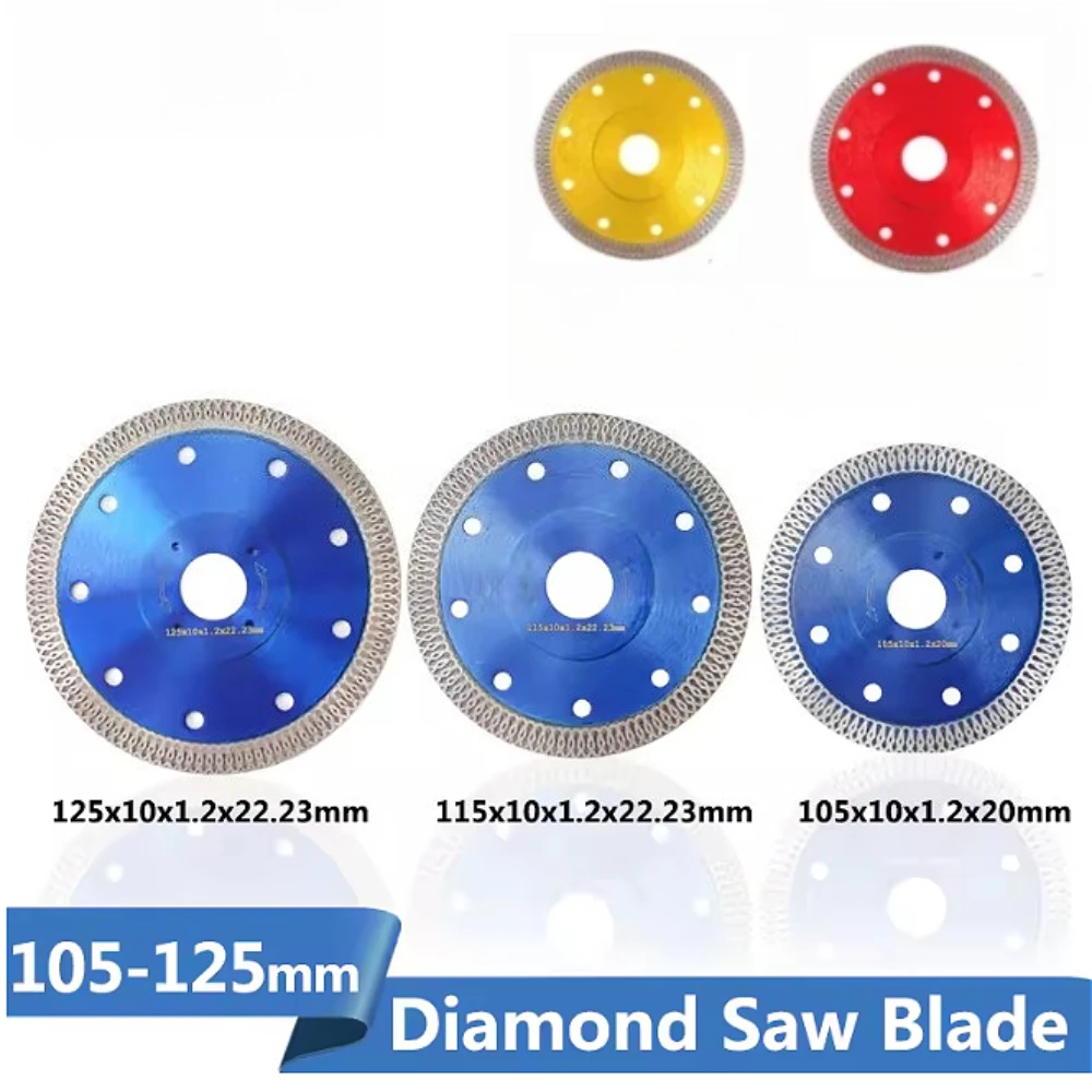 Lama per sega diamantata da 105/115/125 mm per piastrelle in porcellanato, ceramica, taglio a secco/umido, pietra, lama per sega, disco da taglio diamantato