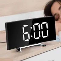 Digital Alarm Clock 7 Inch Curved Dimmable Led Sn Electronic Digital Desktop Clock For Kids Bedroom Large Number Table Clock