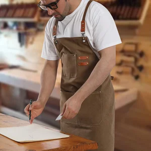 Fashion Canvas Apron House Kitchen Gardening Women's Dress Kitchen Kitchen Restaurant Working Apron 8 Main Sales Uniform Kitchen - №1