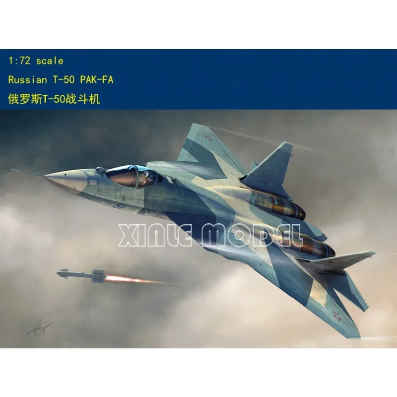 

Комплект пластиковой собранной модели самолета Trumpeter 87257, российский T-50 PAK-FA 1/72