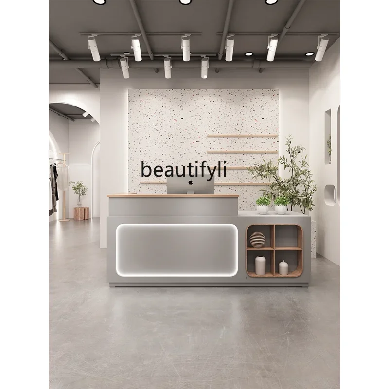 

Simple Modern Cashier Counter Bar Shop Small Clothing Store Paint Corner Counter Beauty Salon Reception Desk home decor