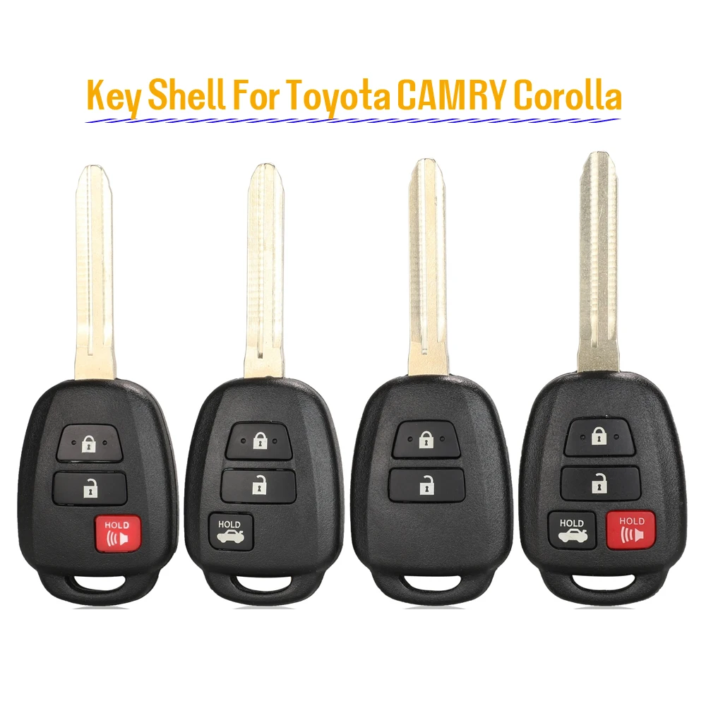 

jingyuqin New Remote Car Key Shell Case Fob For Toyota CAMRY 2012 2013 2014 2015 Corolla 2014 2015 With TOY43 Blade