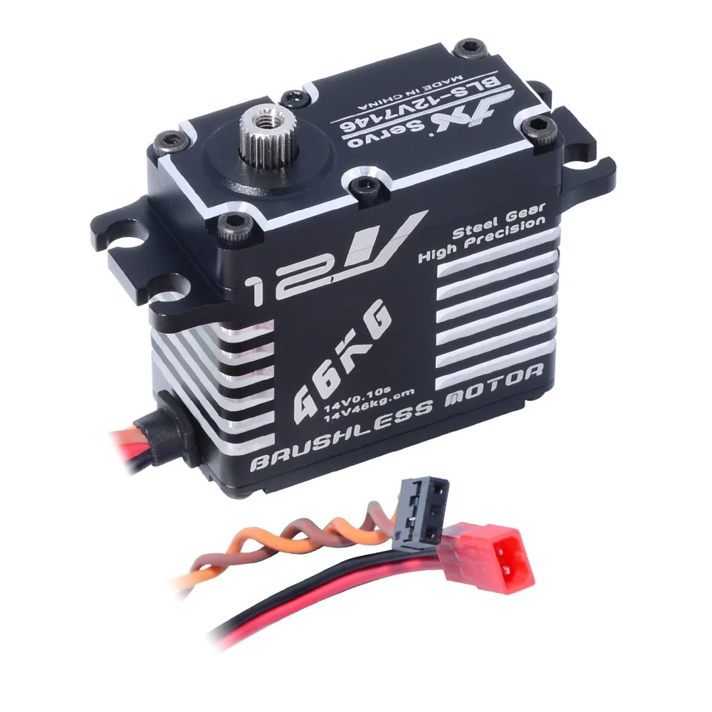JX CLS-12V7346/BLS-12V7146 46KG 12V 180 ° Carcasa de aluminio CNC servo sin núcleo Digital de engranaje de acero de alta precisión HV para coche Robot RC