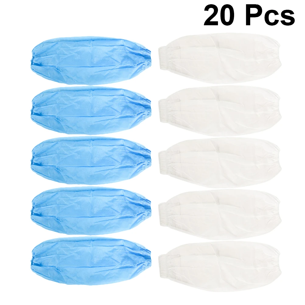 

20 Pcs Environmentally Friendly Kitchen Arm Sleeves Waterproof Oilproof Cleaning Blue Disposable Gloves Protective