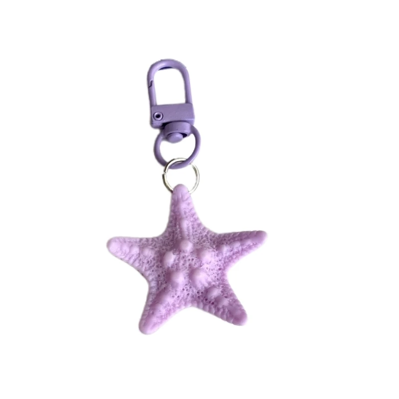 Colorful Sea Star Keychain Pendant Keyring Bag Charm Car Holder Handbag Decoration Fashionable Gift