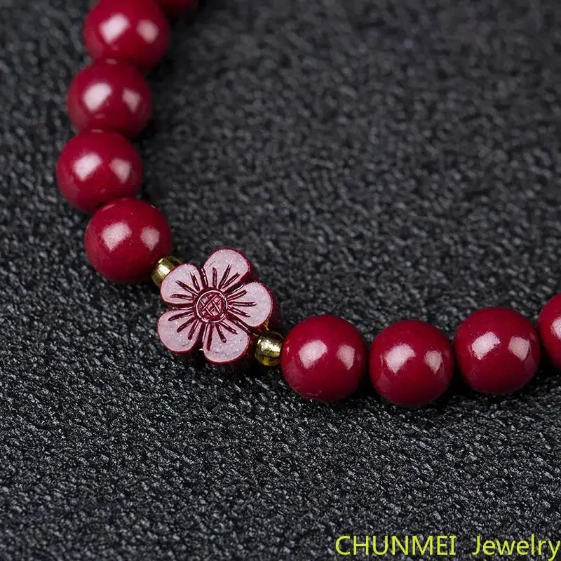 Natural Cinnabar Bracelet Fuzi Nafu Bracelet for Men and Women with High Content Emperor High Content Cinnabar Bracelet