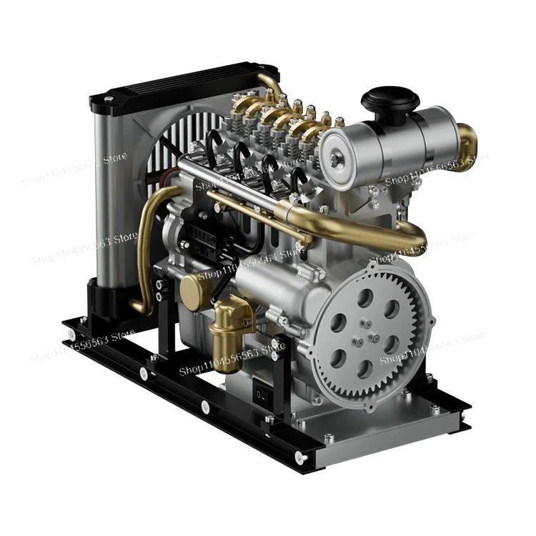 

Mini Four‑Cylinder Metal Engine Model – Startable Mechanical Assembly Kit